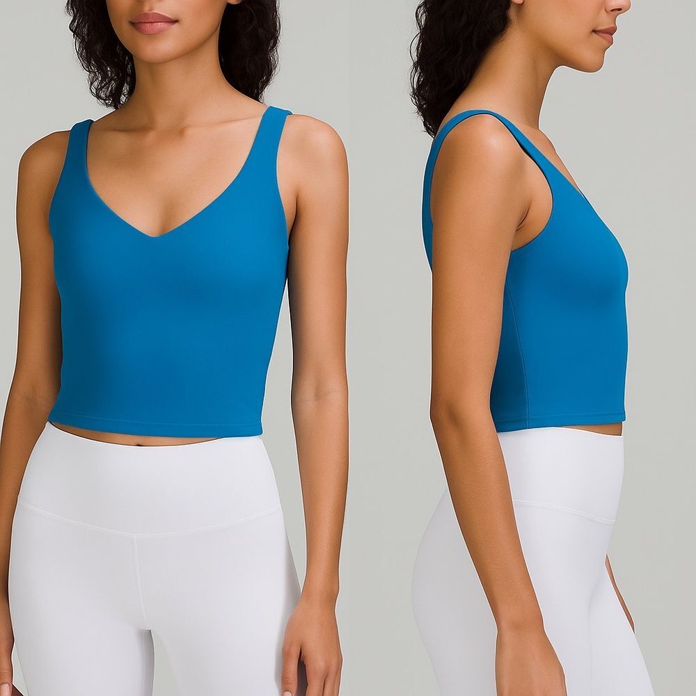 Lululemon Align Cropped Tank Top Poolside Blue Women’s Size 2 Buttery Soft Yoga